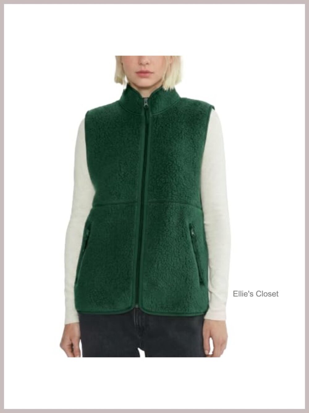 Sherpa Fleece Vest Women Lightweight Zip Up Sleeveless Jacket
